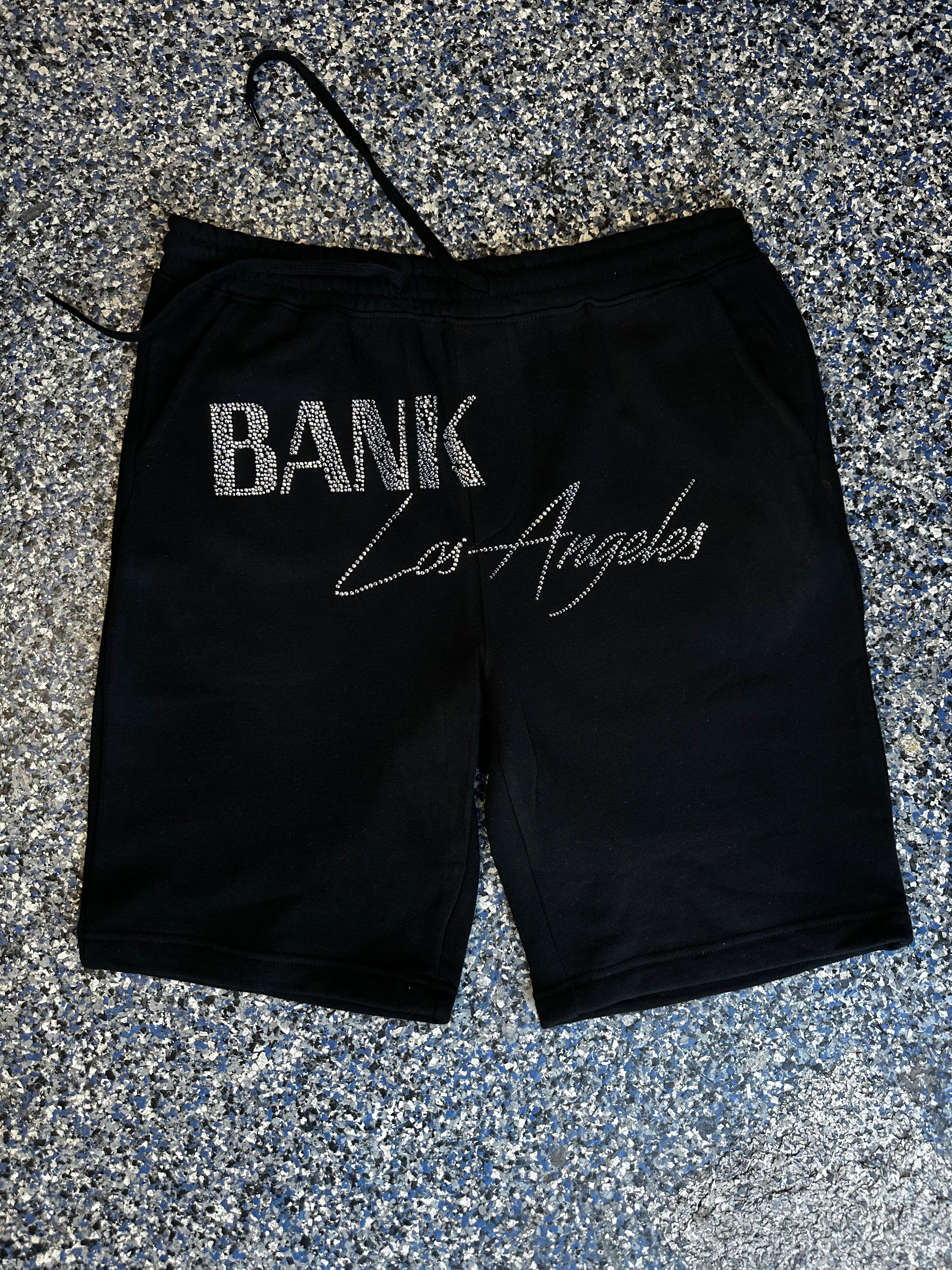 BANK LA RHINESTONE SHORTS FRONT PRINT