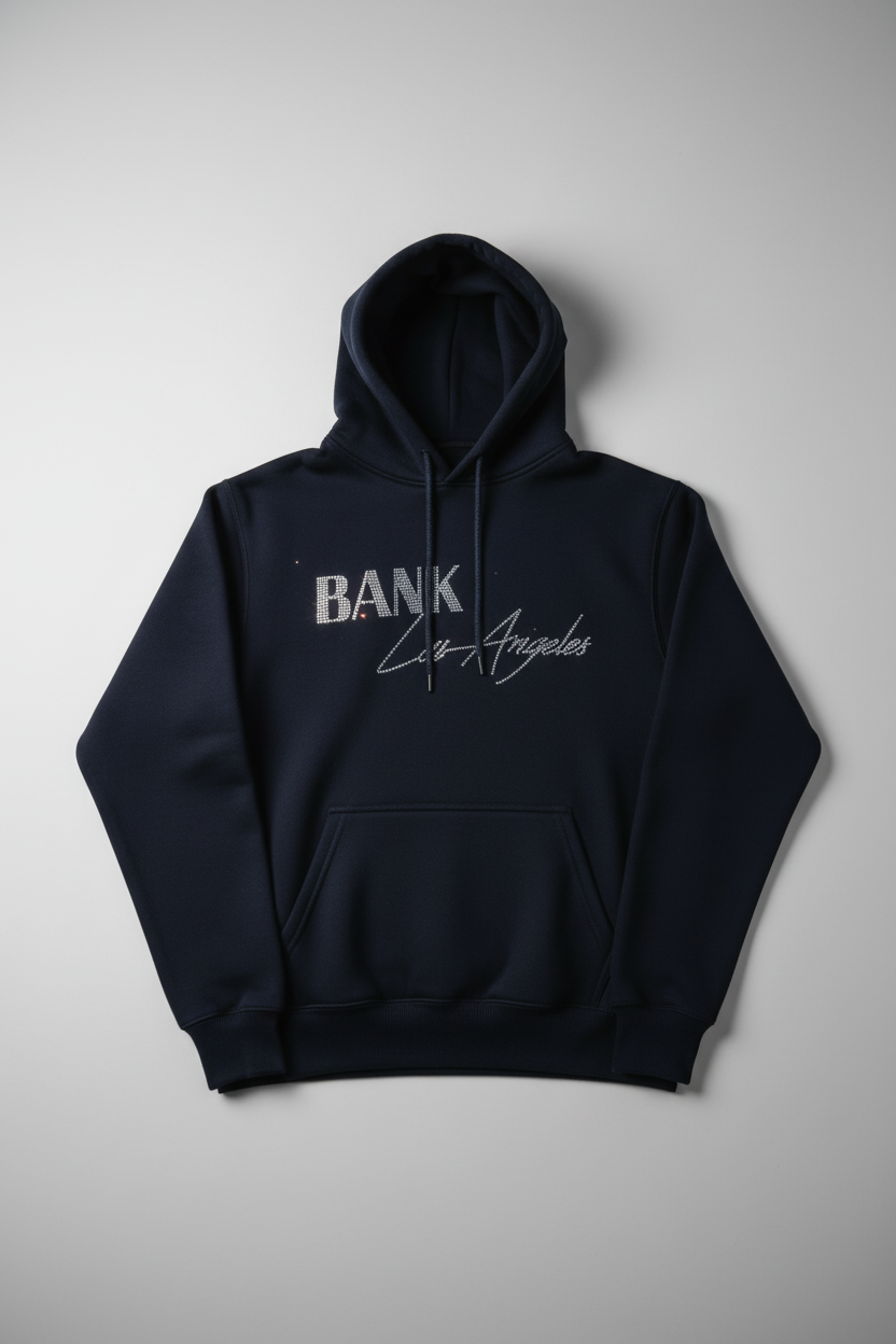 BANK LA Rhinestone Hoodie - Light Background