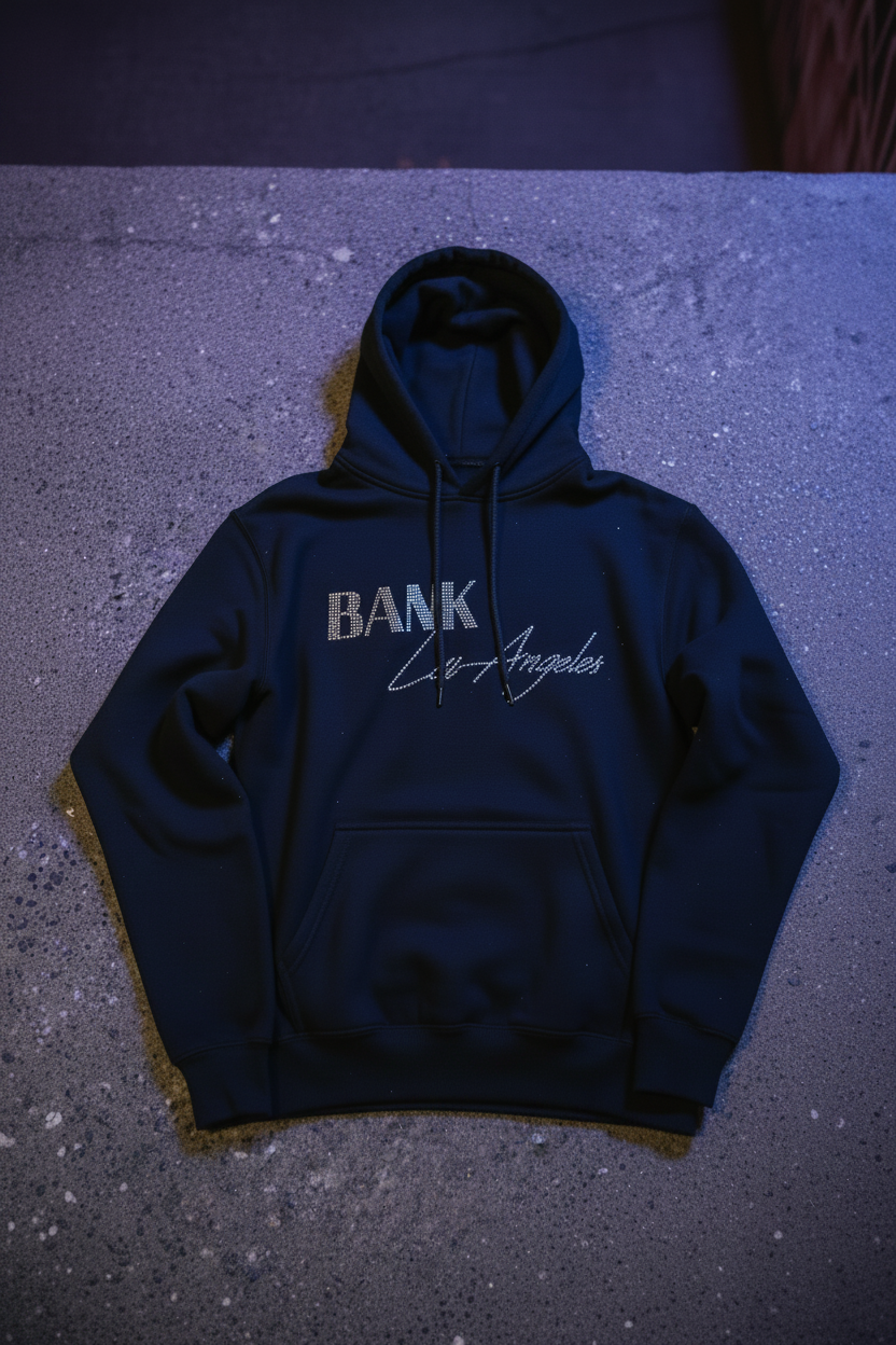 BANK LA Rhinestone Hoodie - Remade