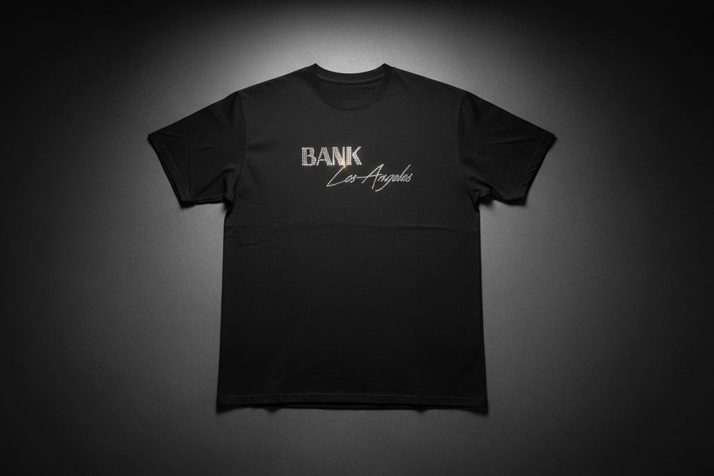 BANK LA Rhinestone Tee - Straight Front View