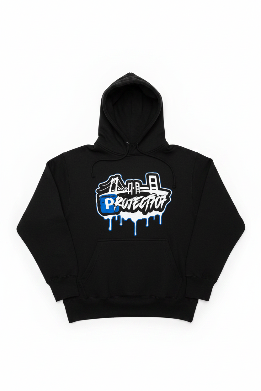 PROJECT 707 Hoodie Blue Print Product Shot